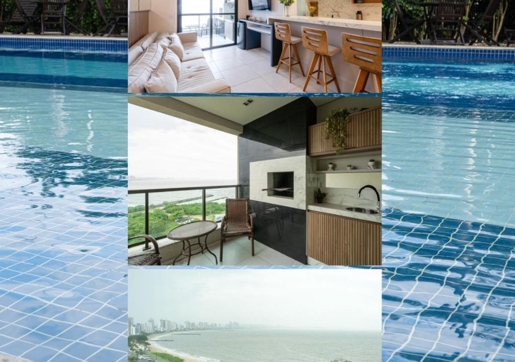 Penha Apartment | Apto Vista Mar 3 Quartos Ares Condicionados Cozinha Completa Piscina Academia Playground infantil Salão de Jogos a 50m PRAIA Reserve agora mesmo!