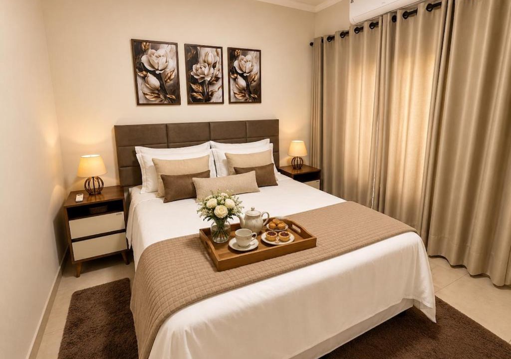 Ourinhos House | Flat 2 quartos em residencial | Ar e garagem