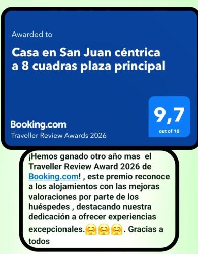 San Juan House | San Juan casa céntrica HERMOSA a solo 8 cuadras plaza principal