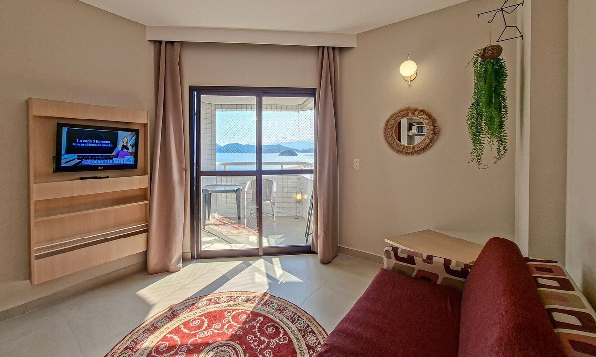 Boqueirao Apartment | SHB - Beachfront: Balcony, Pool and Sunset