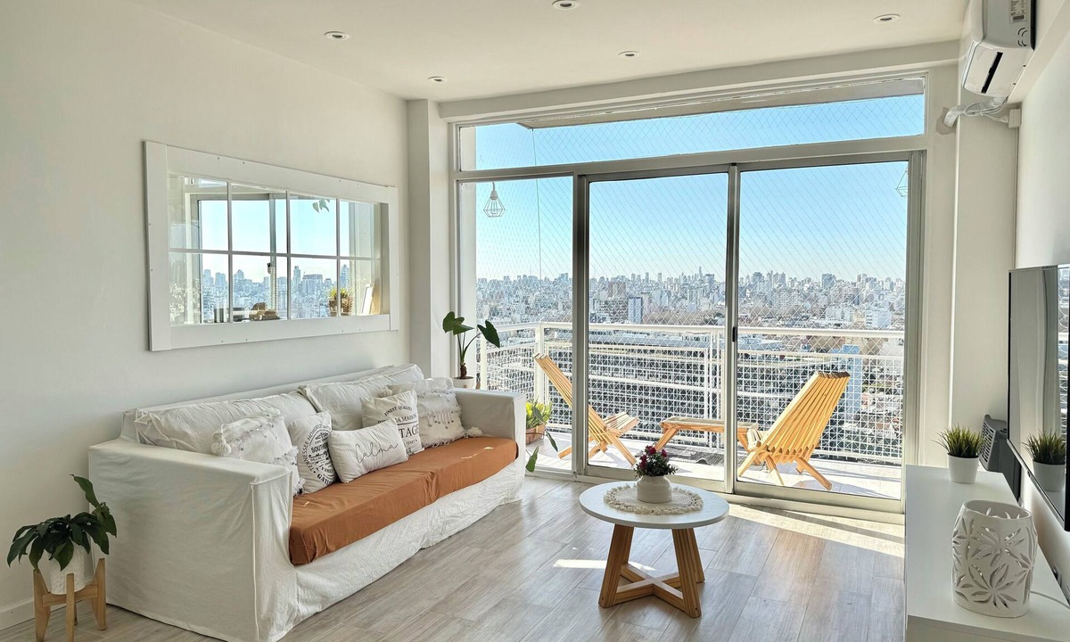 Chacarita Apartment | Skyline 20th floor! Pasos de Palermo 2 BR amenities. Movistar stadium.