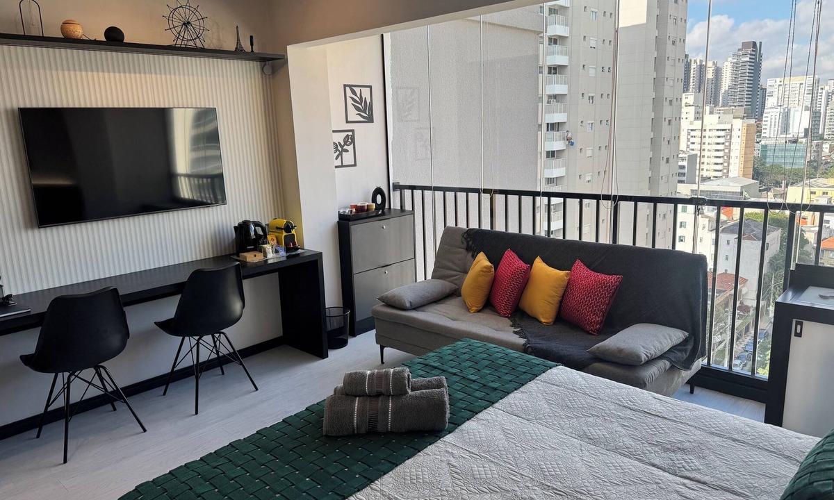 Sao Paulo Apartment | Studio Premium Allianz Parque, fully automated