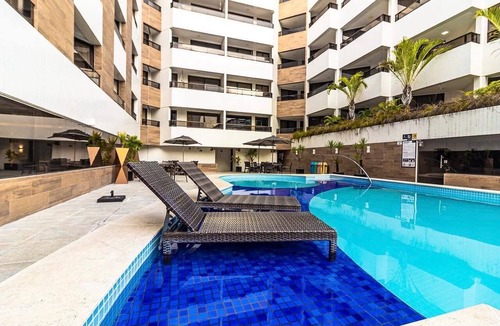 Cabo Branco Apartment | A comfortable apartment with a balcony overlooking the sea, on the beachfront of Cabo Branco Beach.