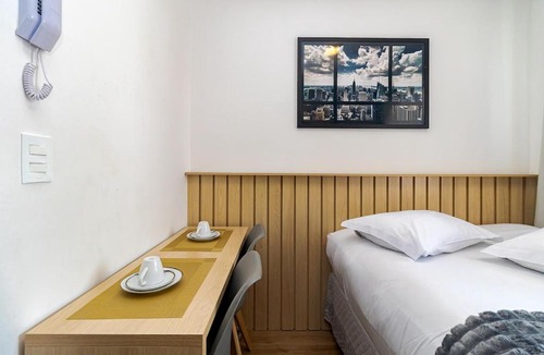 Matriz Apartment | Apartamento 1308 - Manhattan Tower · Studio no centro p/3 | Sacada fechada, Wi-Fi & A/C