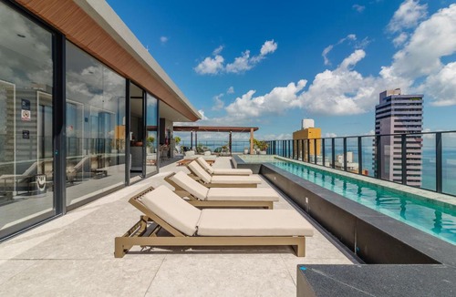 Graca Apartment | Apto com Projeto de Decoração Premiado - Vista Mar Piscina Academia Segurança Garagem Lavanderia no Corredor da Vitoria 1503