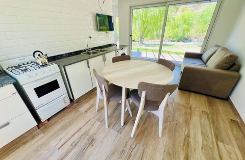 Rincon del Atuel Cabin | Bella Ribera#4 Riverfront Cabins in Valle Grande with Big Pool & Private Jacuzzi