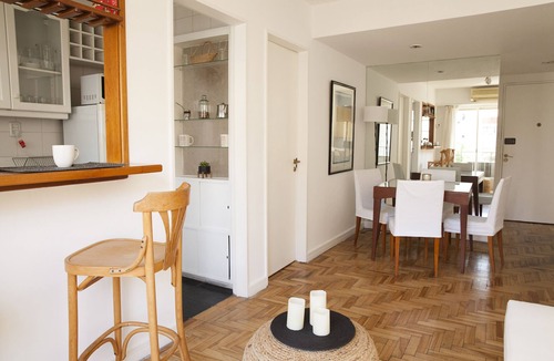 Recoleta Apartment | Bright 1 BR apartment with full kitchen, dining, living area with full bathroom.