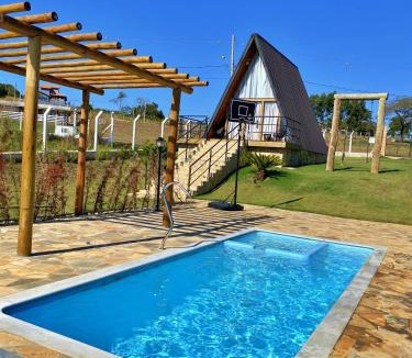 Porangaba Ski Chalet | Cabana Completa Jacuzzi, Piscina, Área Gourmet em Porangaba