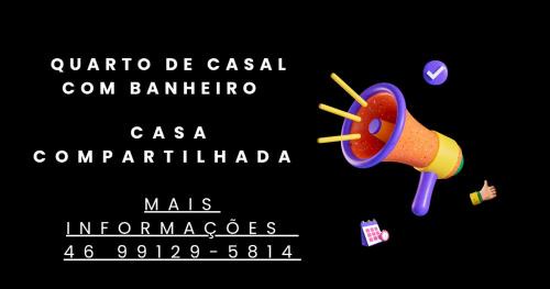 Pato Branco House | Lindo Por do Sol, Quarto casal com Banheiro privativo, casa compartilhado