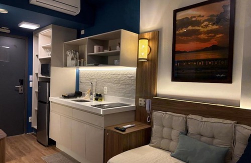 Pompeia Apartment | Studio Premium Gonzaga, Piscina, Coworking e Academia Vista Mar