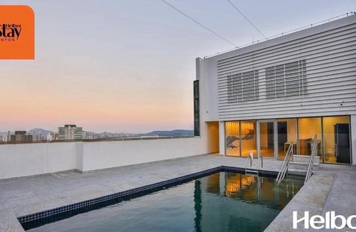 Pompeia Apartment | Studio Premium Gonzaga, Piscina, Coworking e Academia Vista Mar