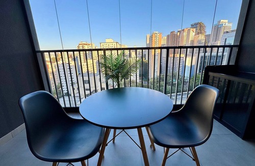 Bela Vista Apartment | Studio with balcony coworking spacePaulista Avenue