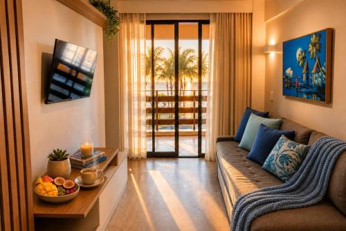 Apartamento em Resort Pé na areia, ao lado de Parque aquático