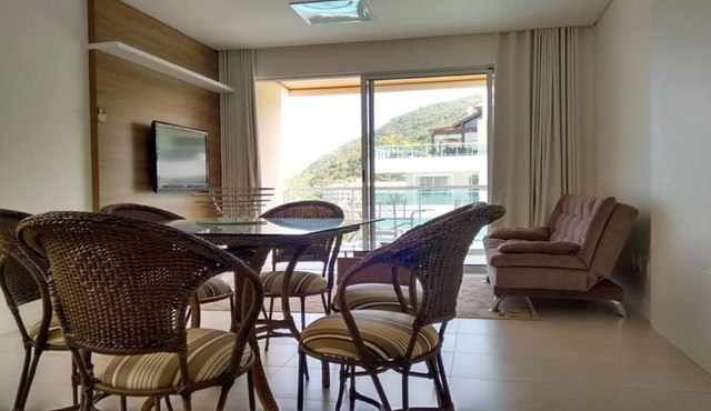 Apartment 207 facing the sea, standing on the sand. Costão do Santinho Beach