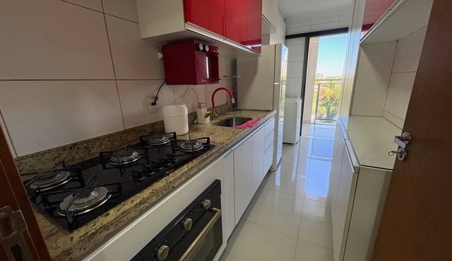 Apartment with AC in living room and bedrooms, with balcony and swimming pool