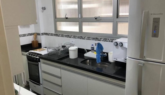 apartment - environments with ceiling fans and air conditioning in Guarujá - loteamento João Batista Julião