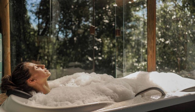 Eco-friendly chalet with hot tub, trail to waterfall and beautiful view. in Monteiro Lobato