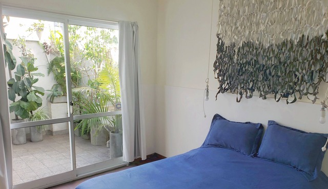 Peaceful house with one bedroom and two forested gardens near Cathedral