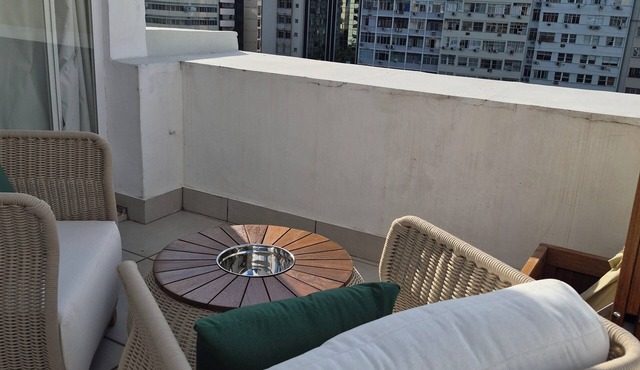 Penthouse in Copacabana, one block from the beach, with ocean and Christ the Redeemer views.