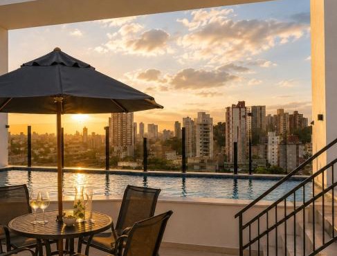 Studio Celena- Rooftop - Ar- Home Office- ate 4 in São Carlos