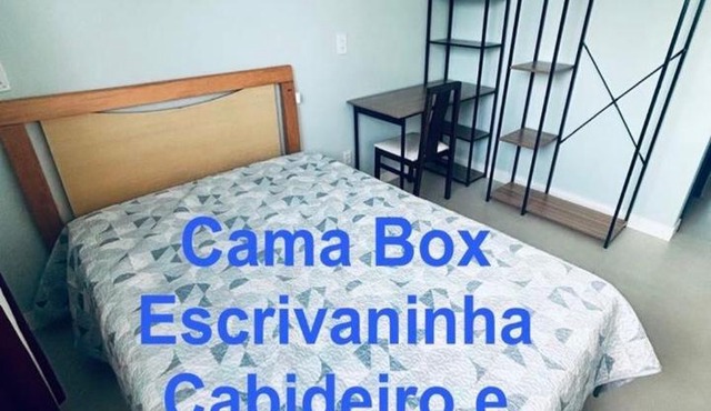 Suite privativa cama box casal e banheiro dentro