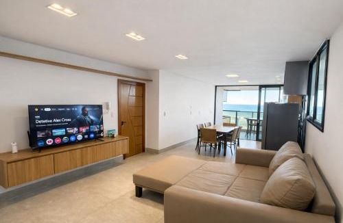 Anchieta Apartment | Luxo à Beira Mar com 3 suites e varanda Goumert com churrasqueira vista para o mar