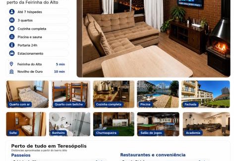 Alto Apartment | Apartamento com Lareira a 5 Min da Feirinha do Alto - Piscina e Sauna