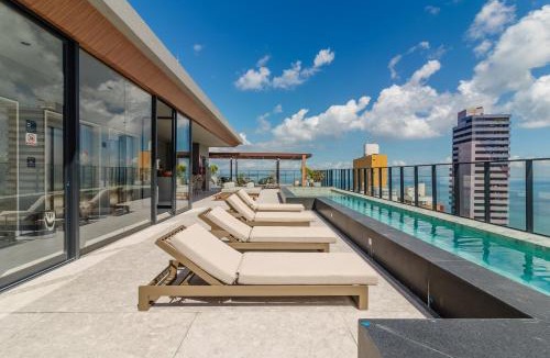 Graca Apartment | Loft Luxo na Vitoria Piscina Academia Varanda Vista Mar Garagem Segurança 1412 SOUL VIP