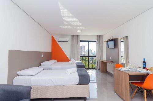 Apartamento Premium em Hotel | Piscina, Academia, A/C e Wi-Fi | Próximo à Anchieta
