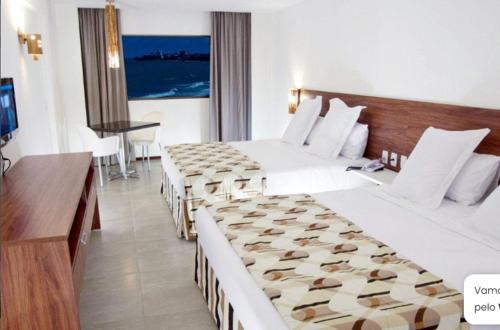 FLAT EM HOTEL FRENTE MAR DE LUXO DA GRIFE RITZ SUITES, FLAT VISTA PRA O MAR DE CRUZ DAS ALMAS, COM 2 CAMAS QUEEN, INFRAESTUTURA COMPLETA, PISCINAS, ACADEMIA, PLAYGROUND, SAUNA, RESTAURANTE, SERVIÇO DE QUARTO E RECEPÇÃO 24 HRS E MUITO mais! in Maceió