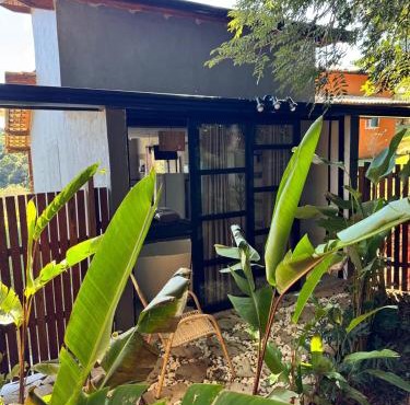 Micro casa quintal privativo, banheira de imersão
